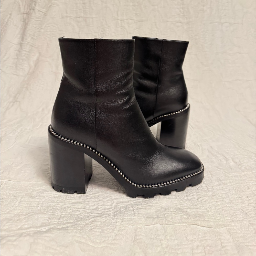 Jimmy Choo Mava 85 Black Rhinestone Jeweled Boots Size 39